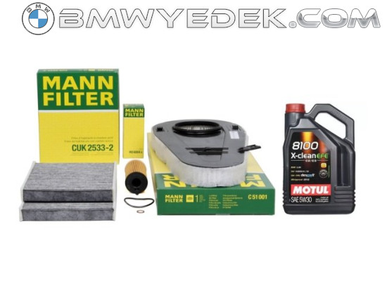 Комплект фильтров для периодического обслуживания Bmw F10 Case 525dx Mann Brand Motul 5W30 EFE без дизельного топлива