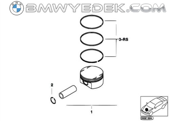 Bmw Piston 0.50 4 Cylinder E87 E90 E91 E83 X3 40085620 11257540068 