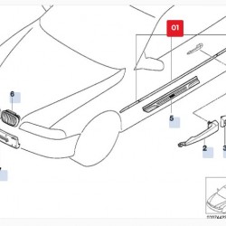 Bmw Additional Equipment Set Protective Strips Chrome 51130008748 Bmw Additional Equipment Set Protective Strips Chrome 51130008748