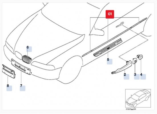 Bmw Additional Equipment Set Protective Strips Chrome 51130008748 Bmw Additional Equipment Set Protective Strips Chrome 51130008748