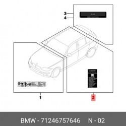 Bmw ilave Etiket  Rdc  71246757646 Bmw ilave Etiket  Rdc  71246757646