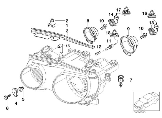 BMW E46 Compact Headlight Gasket Right 63126912010 BMW E46 Compact Headlight Gasket Right 63126912010