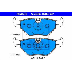 BMW E36 E46 E85 E86 Задние тормозные колодки - 34216778168 ATE