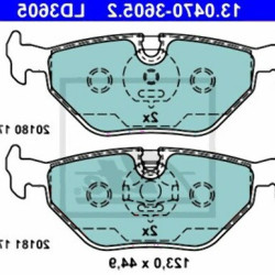 BMW E36 E46 E85 E86 Arka Fren Balatası Seramik - 34216778168 ATE