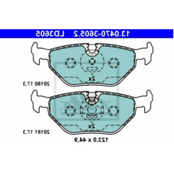 BMW E36 E46 E85 E86 Колодка задняя керамическая - 34216778168 ATE