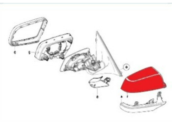 BMW E60 E61 E63 E64 LCI F01 F02 F10 F11 F12 F13 Верхняя крышка зеркала правая - 51167187432 BMW Original