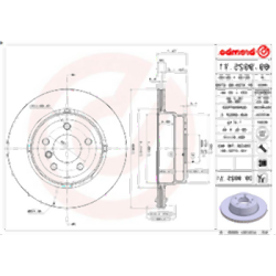 BMW E70 E71 F15 F16 Комплект задних тормозных дисков - 34216793247 BREMBO