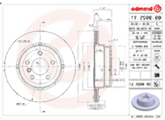 BMW E70 E71 F15 F16 Комплект задних тормозных дисков - 34216793247 BREMBO