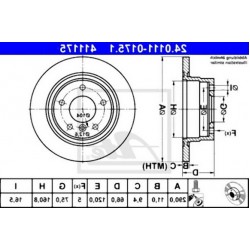BMW F20 F21 F22 F23 Комплект задних тормозных дисков - 34216792225 ATE