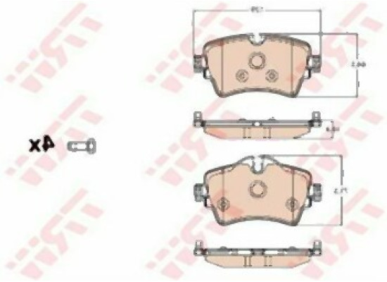 BMW MINI F45 F46 F48 F54 F55 F56 F57 F60 Ön Fren Balatası - 34106874034 TRW