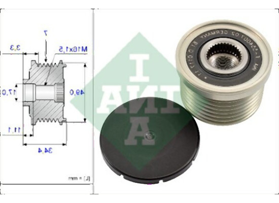BMW N43 N52N N54 Alternator Pulley 12317560678 INA BMW N43 N52N N54 Alternator Pulley 12317560678 INA