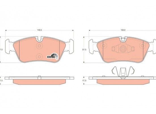 BMW MINI E81 E82 E87 E88 R56 R57 R58 R59 R60 R61 F54 F55 F56 F57 &Ouml;n Fren Balatası - 34116774050 4UU