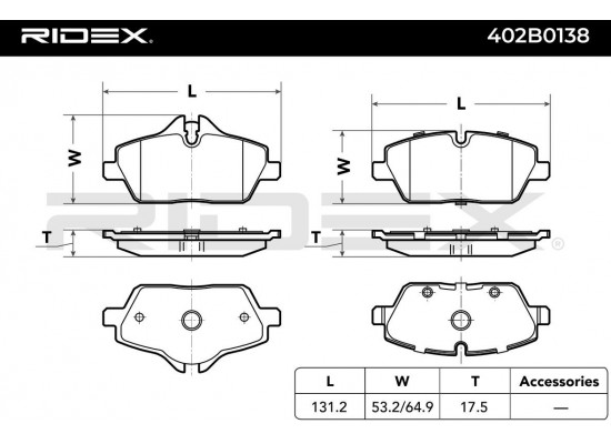 BMW MINI E81 E82 E87 E88 R56 R57 R58 R59 R60 R61 F54 F55 F56 F57 &Ouml;n Fren Balatası - 34116774050 4UU