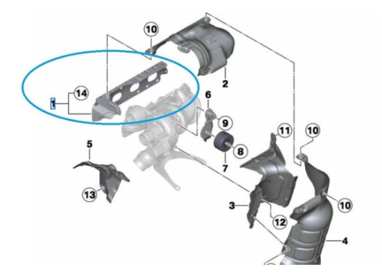 Bmw F30 Kasa 320i ed Eksoz Manifold Contası Oem