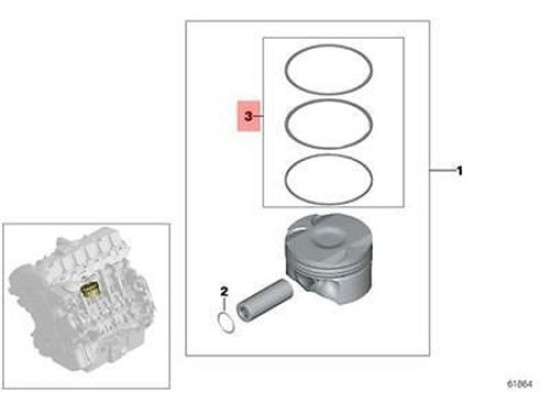 BMW Sekman E46/M43 Std 1.2*1.5*2 85 Mm Standart 1.2*1.5*2 85 Mm E36 061372005s Goe 11251437062