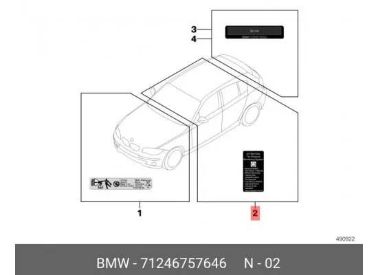 Bmw ilave Etiket  Rdc  71246757646