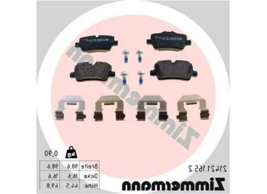 BMW G20 G21 G22 G23 G26 G42 Arka Fren Balatası - 34206888825 ZIMMERMANN BMW G20 G21 G22 G23 G26 G42 Arka Fren Balatası - 34206888825 ZIMMERMANN