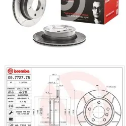 BMW E36 E46 Arka Fren Diski Havalı Takım - 34216855155 BREMBO