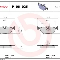 BMW E36 E46 E85 E86 Arka Fren Balatası - 34216778168 BREMBO