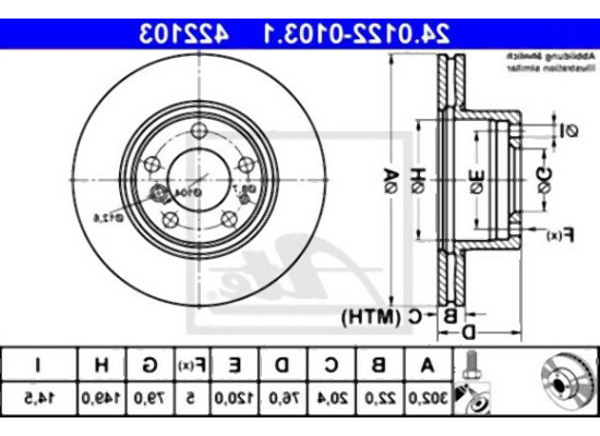 Комплект передних пневматических тормозных дисков BMW E32 E34 — 34116756534 ATE