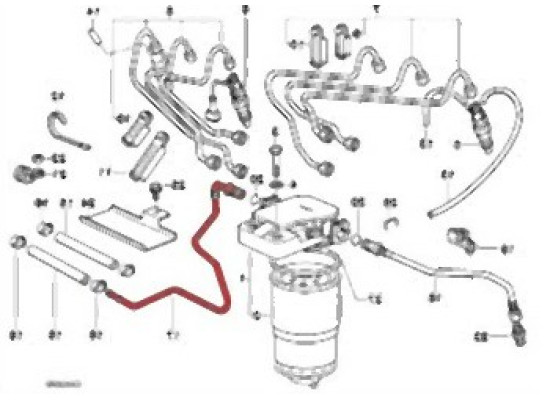 Шланг дизельного фильтра BMW E34 M51 - 13532244454 BMW Оригинал