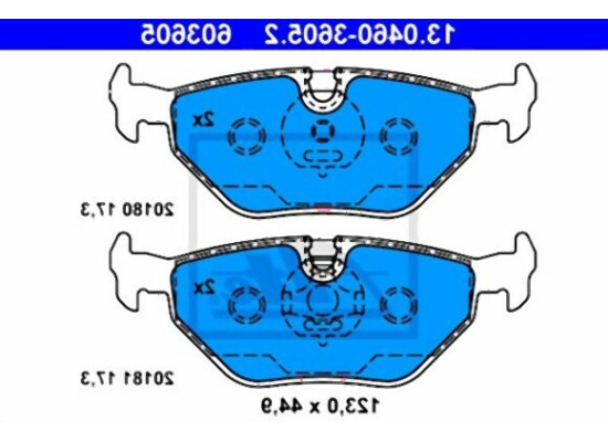 BMW E36 E46 E85 E86 Задние тормозные колодки - 34216778168 ATE