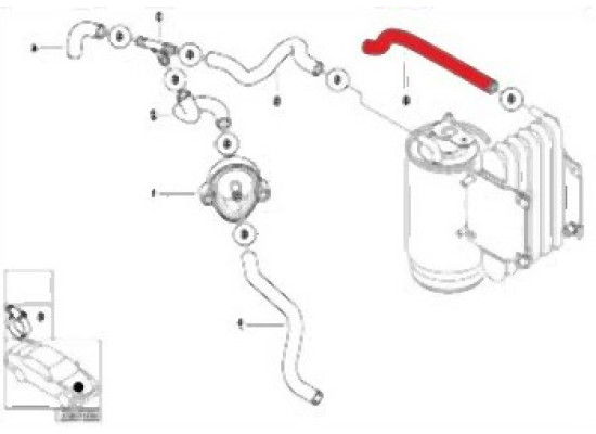 Шланг радиатора дизельного двигателя BMW E39 - 13327785156 BMW Original