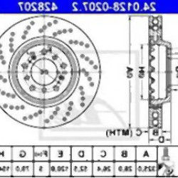 BMW E46 M3 Диск тормозной передний правый - 34112282802 ATE