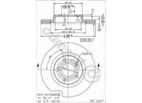 Комплект задних тормозных дисков BMW E53 - 34216859678 BREMBO