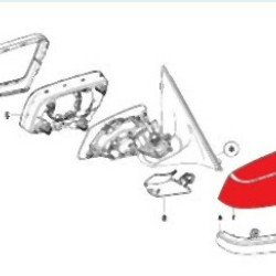 BMW E60 E61 E63 E64 LCI F01 F02 F10 F11 F12 F13 Верхняя крышка зеркала правая - 51167187432 BMW Original