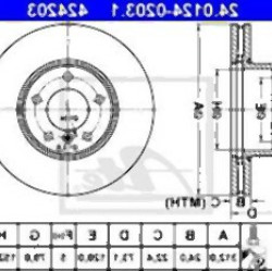 BMW E81 E82 E84 E87 E88 E90 E91 E92 E93 F20 F21 F22 F23 F30 F31 F32 F33 F34 F36 Передний тормозной диск в сборе - 34116854999m ATE