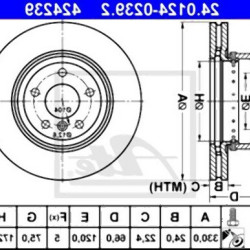 Комплект передних тормозных дисков BMW F10 F11 — 34116794429 ATE