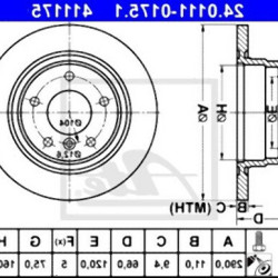 BMW F20 F21 F22 F23 Комплект задних тормозных дисков - 34216792225 ATE