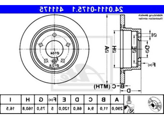 BMW F20 F21 F22 F23 Комплект задних тормозных дисков - 34216792225 ATE