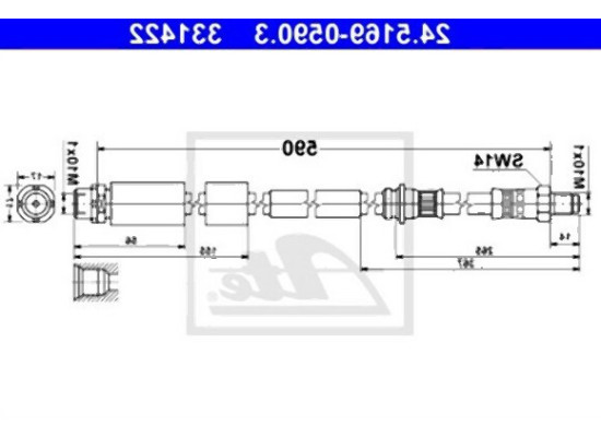 BMW F20 F21 F22 F23 F30 F31 F32 F33 F34 F36 Передний тормозной шланг - 34306792254 ATE