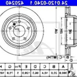 BMW F30 F31 F32 F33 F34 F36 Комплект задних тормозных дисков - 34216864900 ATE