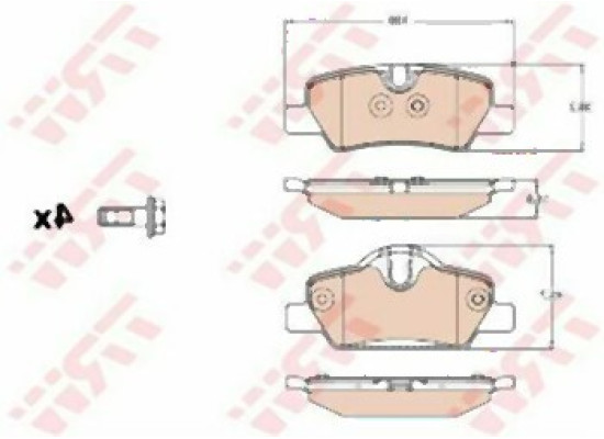 MINI F55 F56 F57 Задняя тормозная колодка - 34216871299 TRW