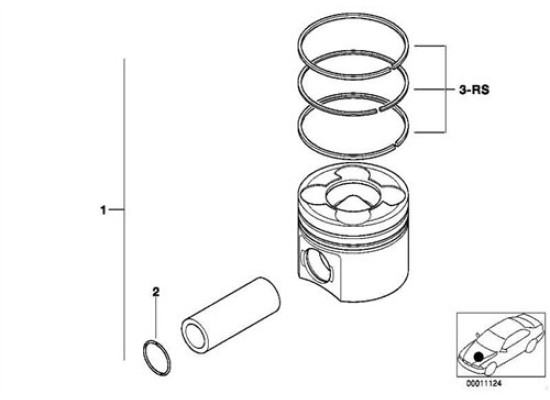 Поршень BMW 0,50 E90 E92 E93 E60 E65 E66 E53 E70 E71 X5 X6 11257792746 081pi00102002 (Mah-22367792746)